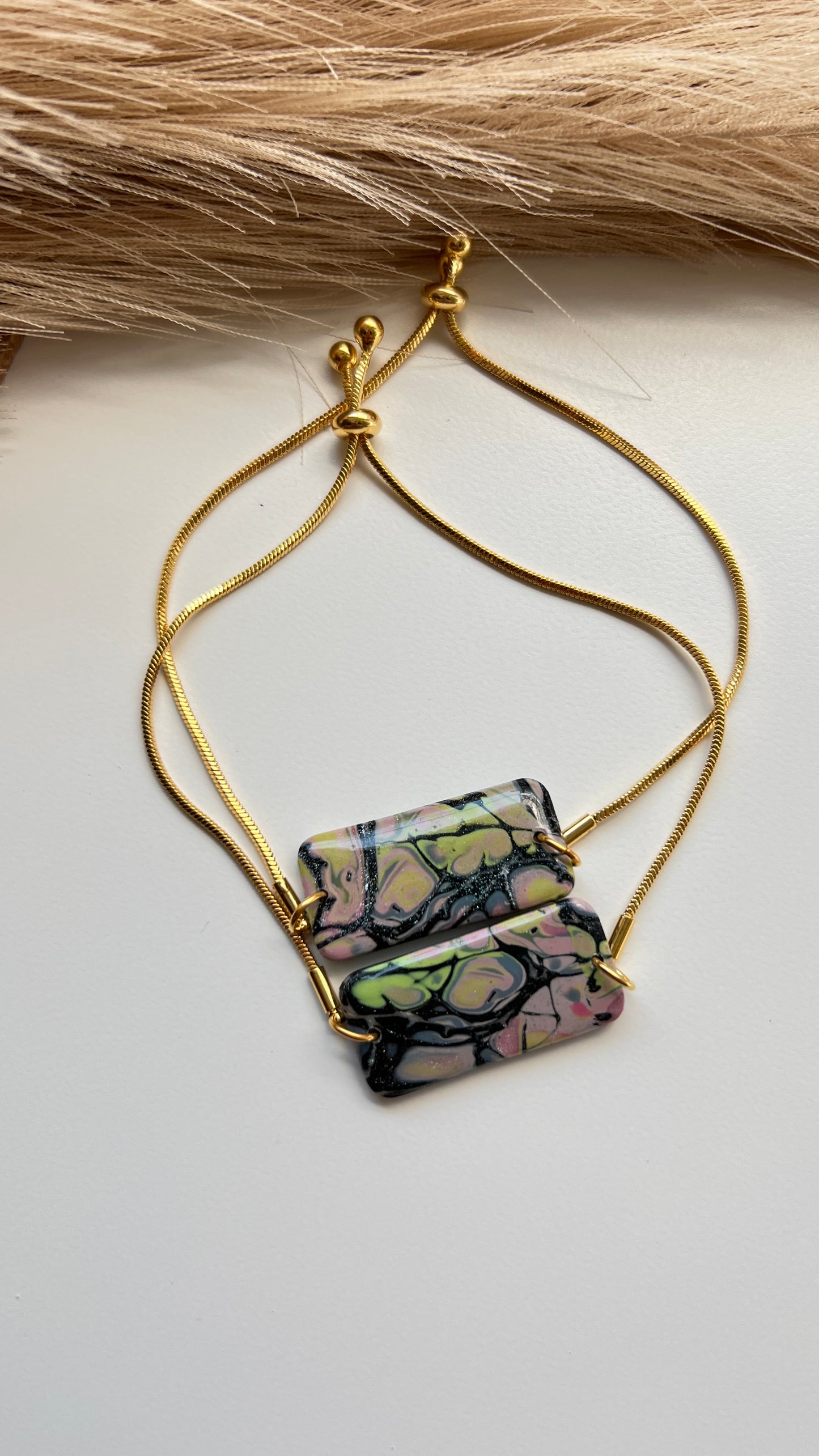 Cosmic Marble Polymer Clay Bracelet Pick your Own Piece