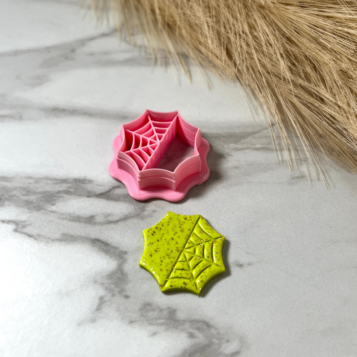 Half spider web polymer clay cutter