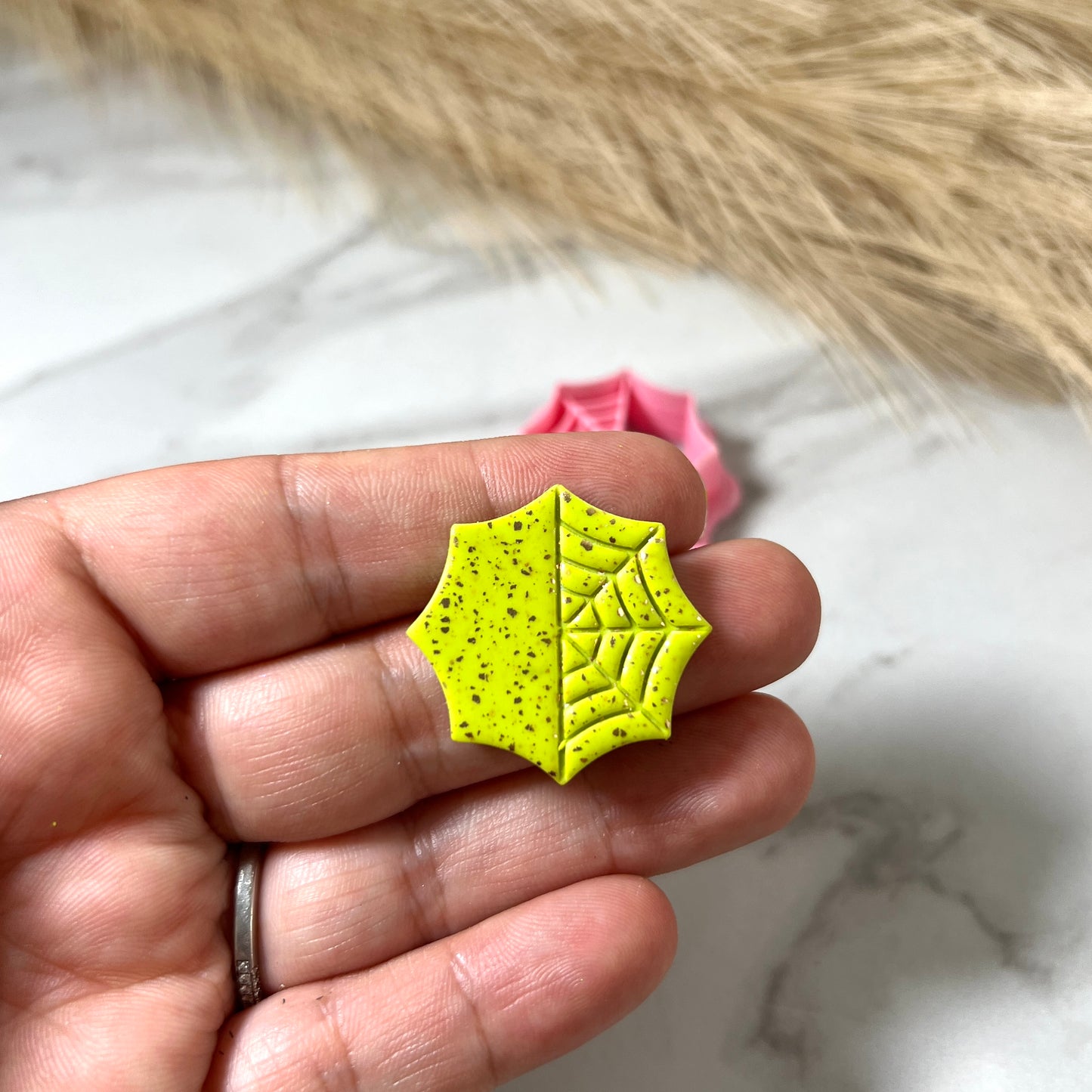 Half spider web polymer clay cutter
