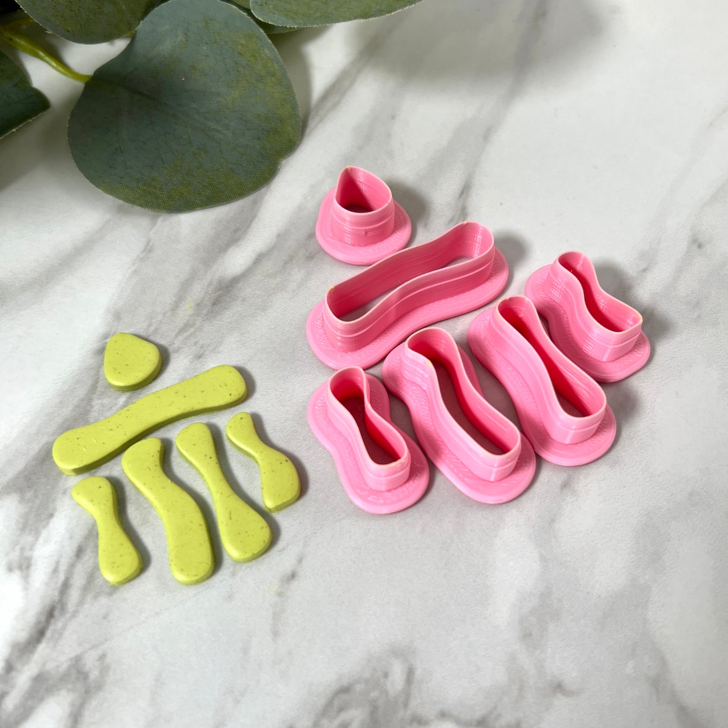 Organic Shape 6 piece polymer clay cutter set