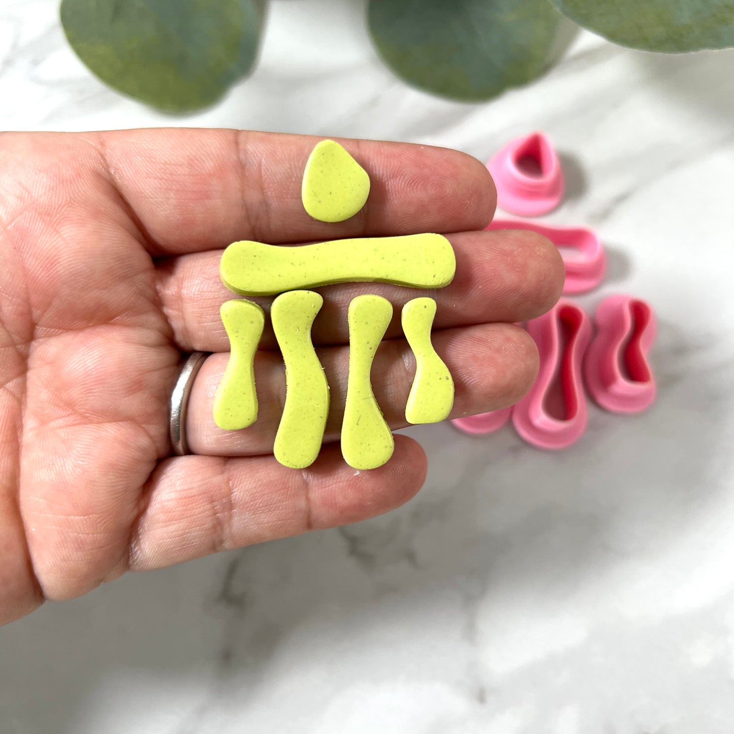 Organic Shape 6 piece polymer clay cutter set