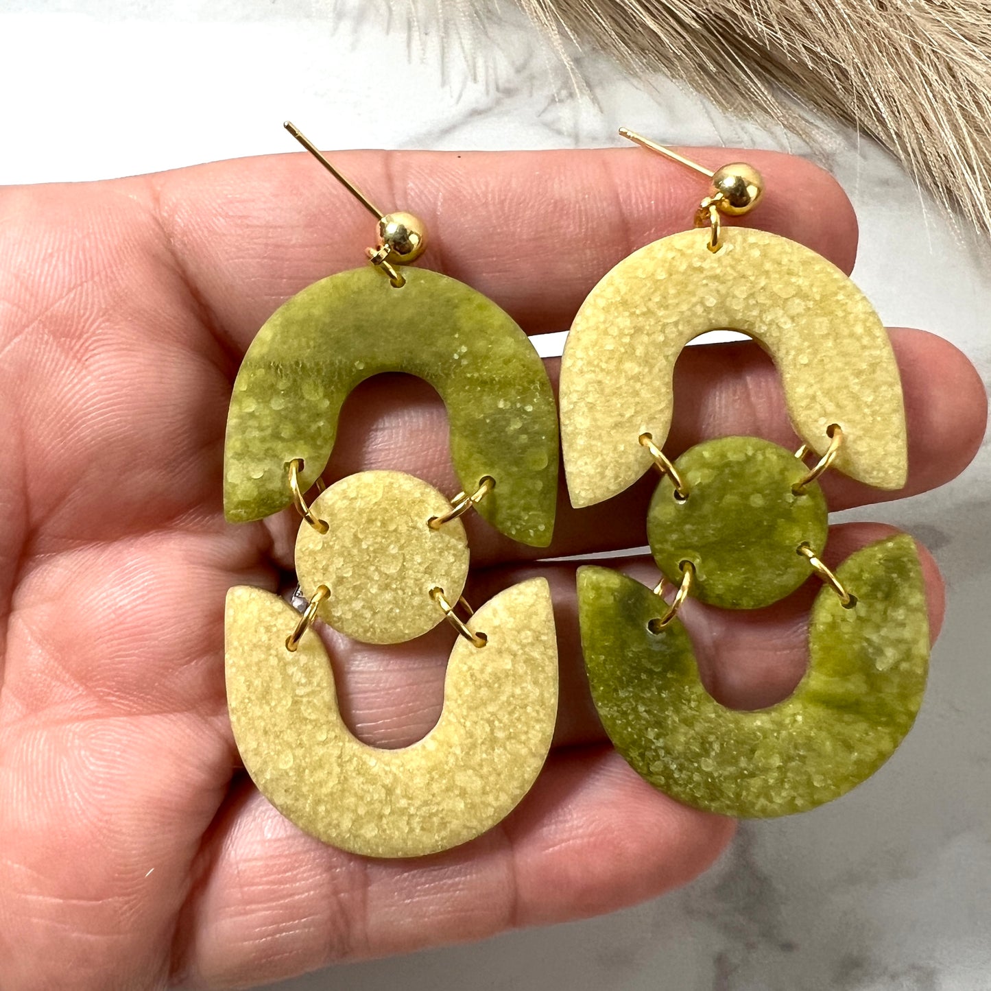 Retro Oversized Polymer Clay Dangles