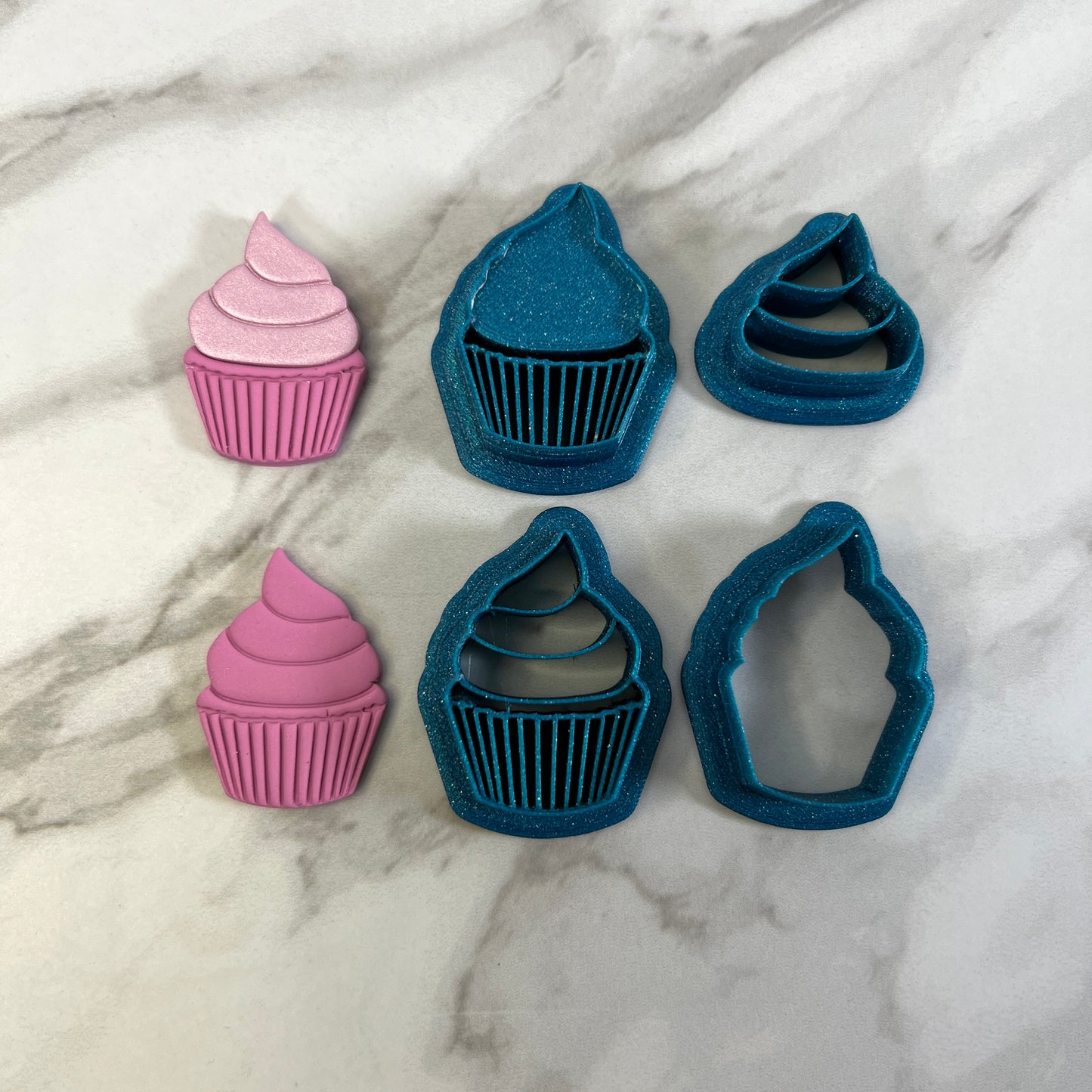 Cupcake with Frosting 3- piece set or single polymer clay cutter