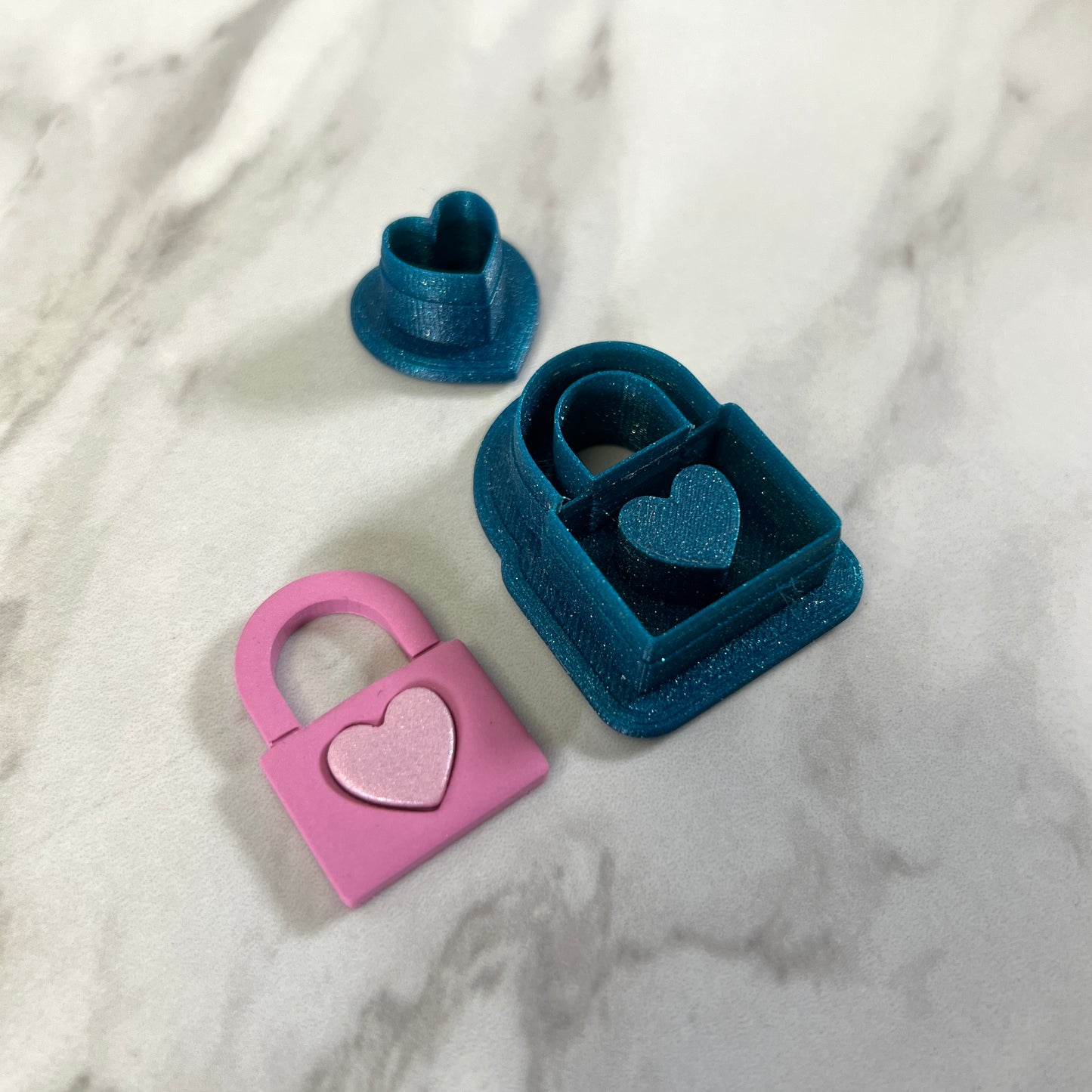 Heart Lock Valentine's Day polymer Clay Cutter