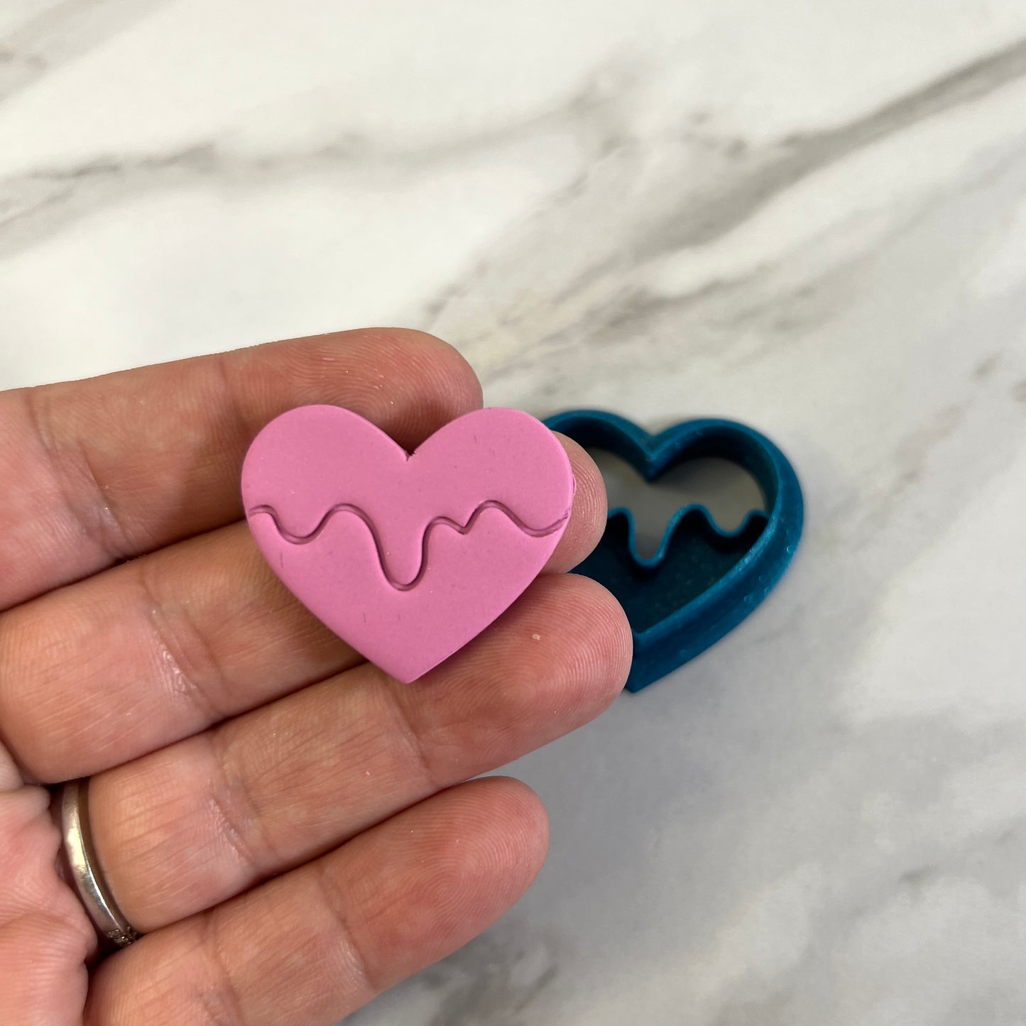 Frosting Dripping Heart and heart cone Polymer Clay Cutter