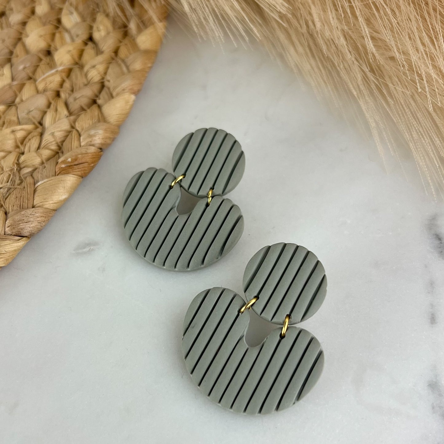 Striped bubble arch Polymer Clay Earrings