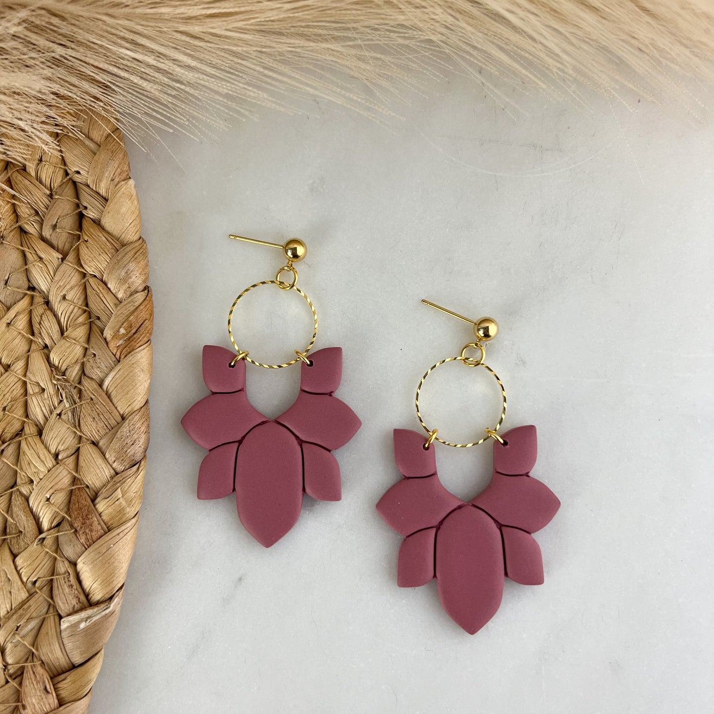 Pendientes de arcilla polimérica Leaf Arch