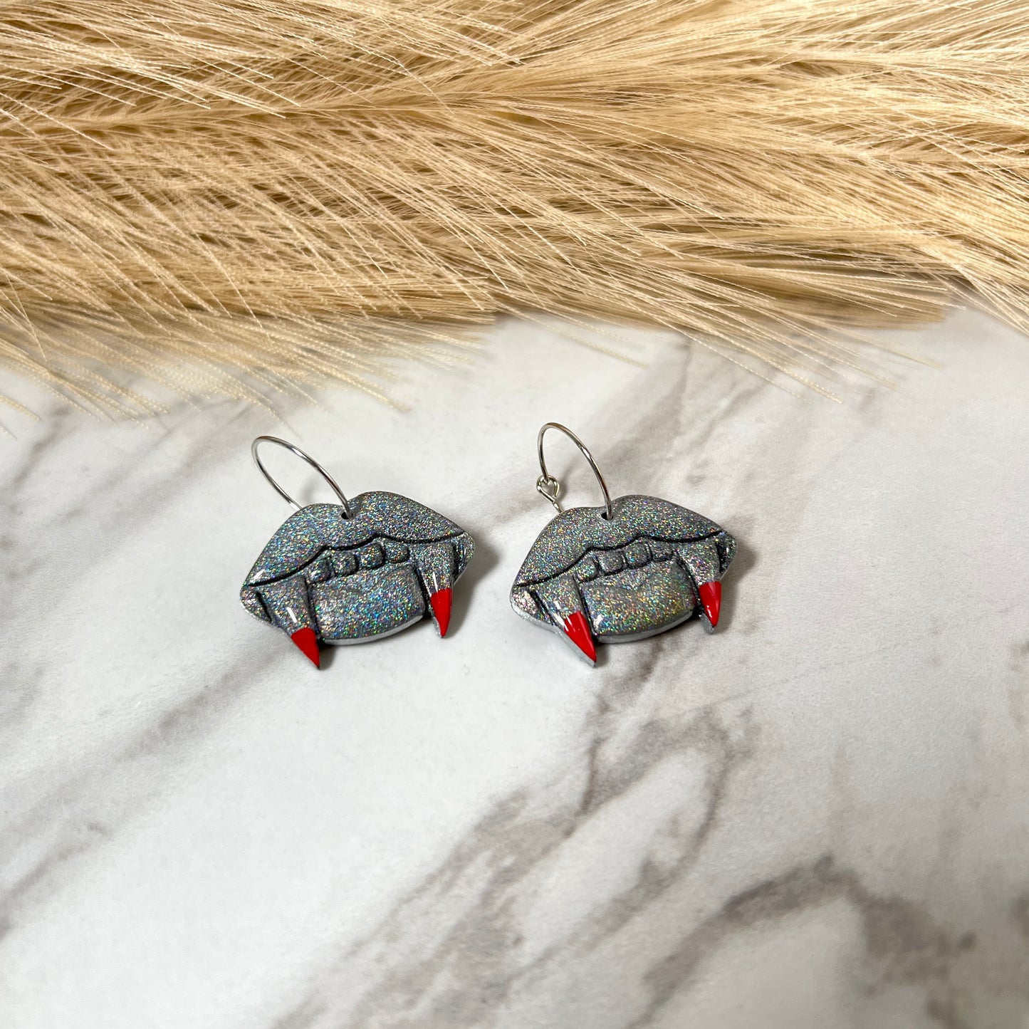 Vampire Mouth Earrings Polymer clay