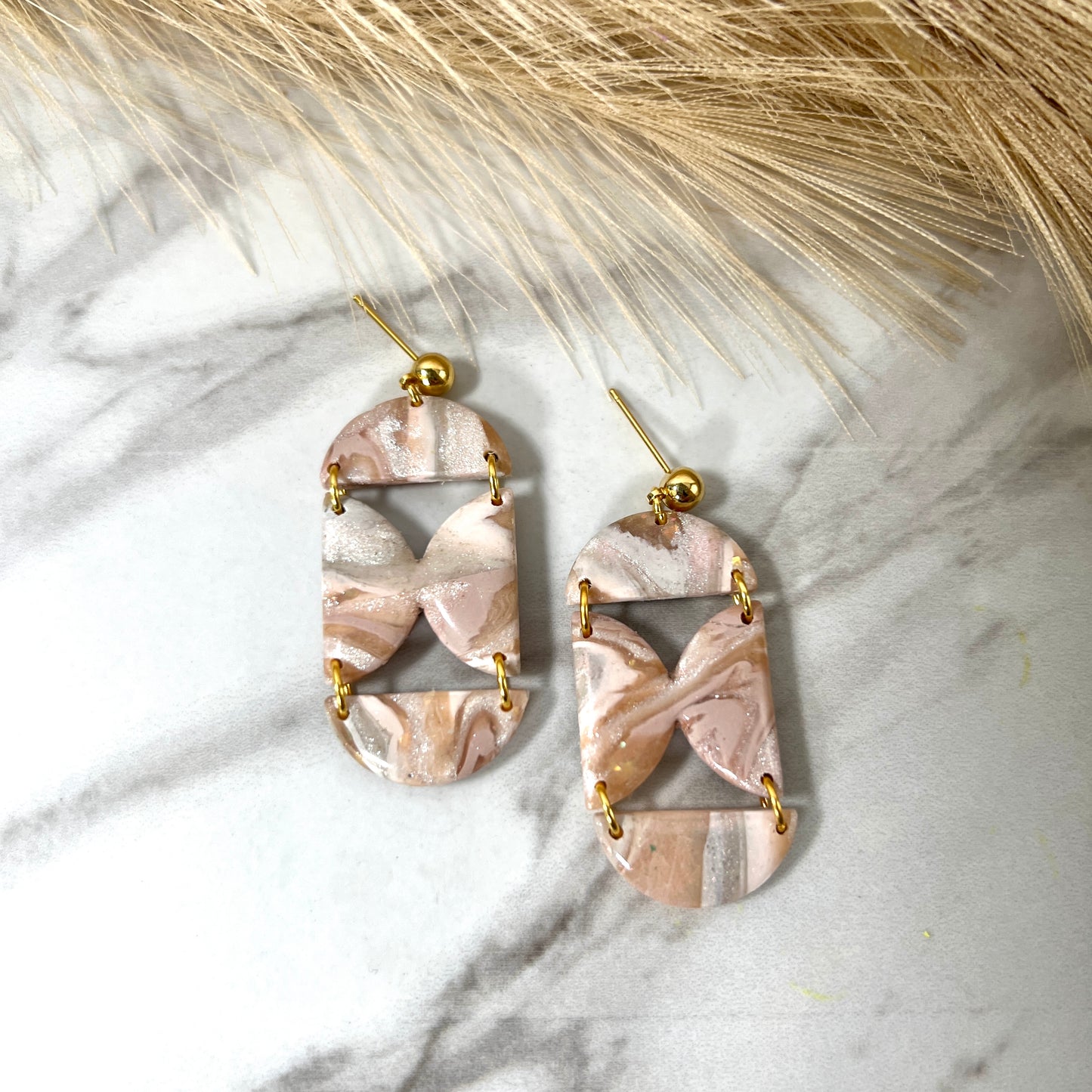 Ava Translucent Long and short Polymer Clay Earrings