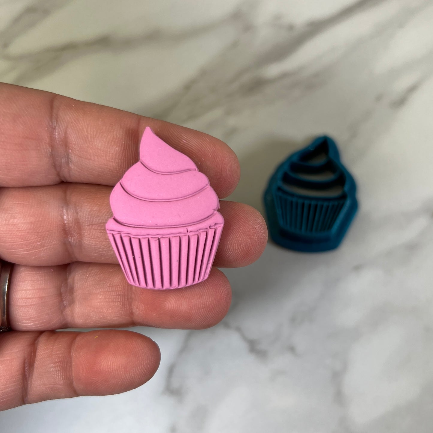 Cupcake with Frosting 3- piece set or single polymer clay cutter