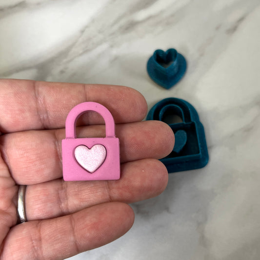 Coupe-argile polymère Heart Lock pour la Saint-Valentin