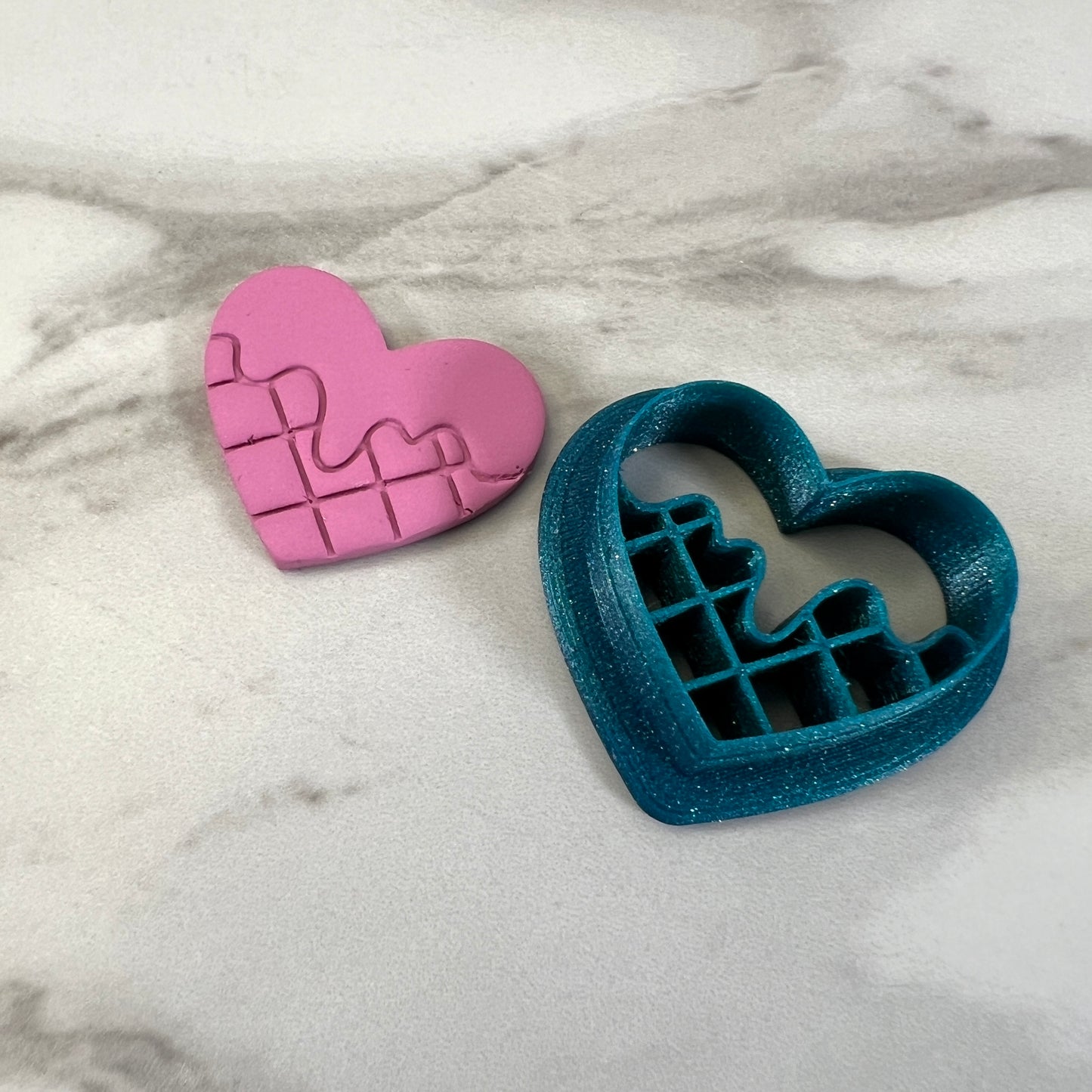 Frosting Dripping Heart and heart cone Polymer Clay Cutter