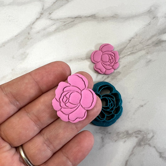 Single Rose mirrored set or individual Polymer Clay Cutter