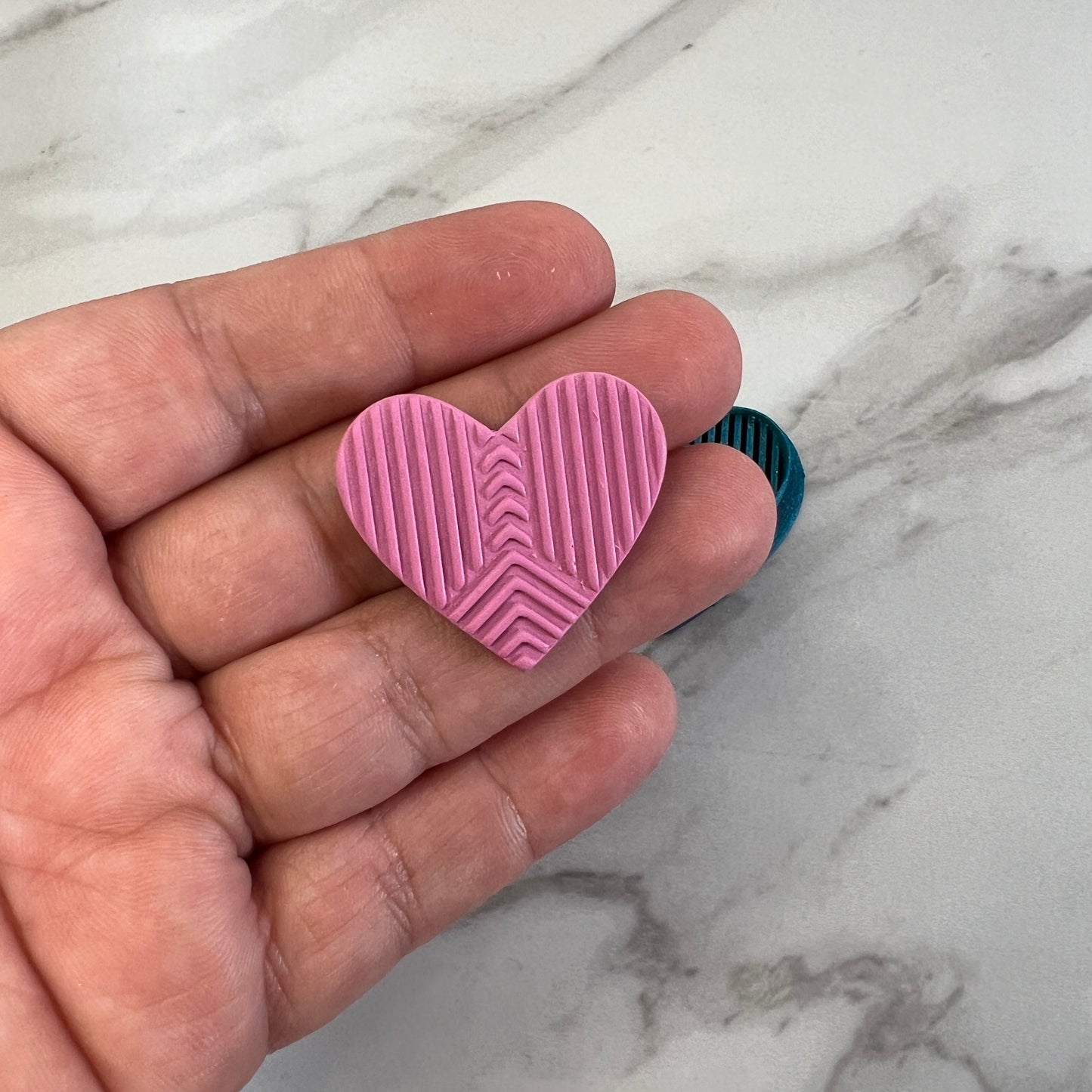 Multi Line Striped Heart polymer Clay Cutter