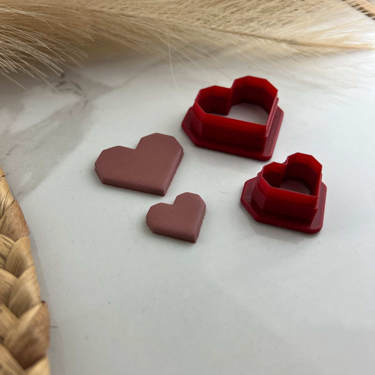 Cortador de arcilla polimérica de San Valentín con forma de corazón de esquina