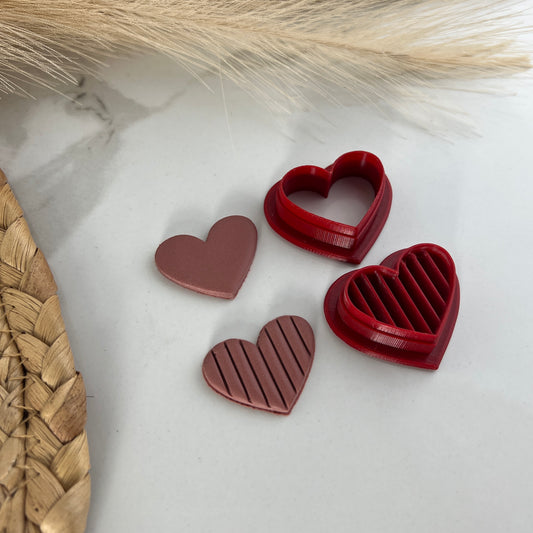 Cortadores de arcilla polimérica de San Valentín de corazón mediano