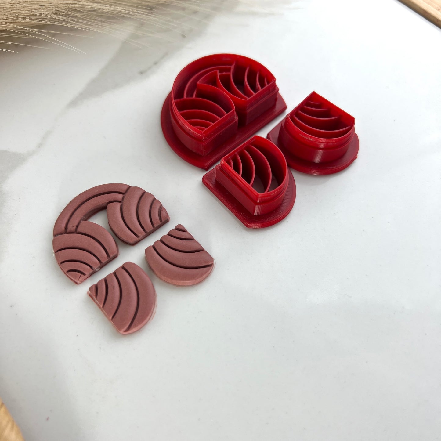 Art Deco Arch and bubble Bottom 3-Piece Valentine's Day Polymer Clay Cutter Set