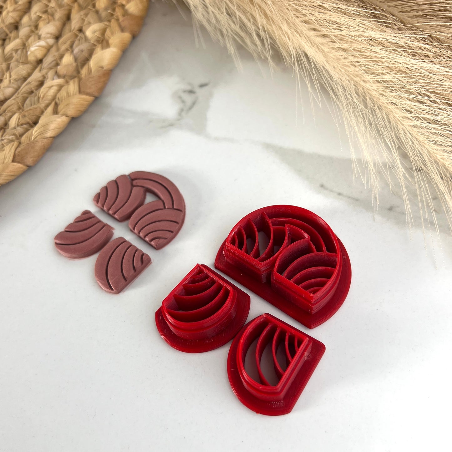 Art Deco Arch and bubble Bottom 3-Piece Valentine's Day Polymer Clay Cutter Set
