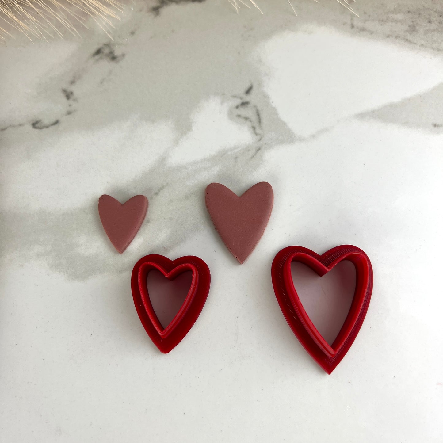 Coupe-argile polymère pour la Saint-Valentin, cœur conique, petit et moyen