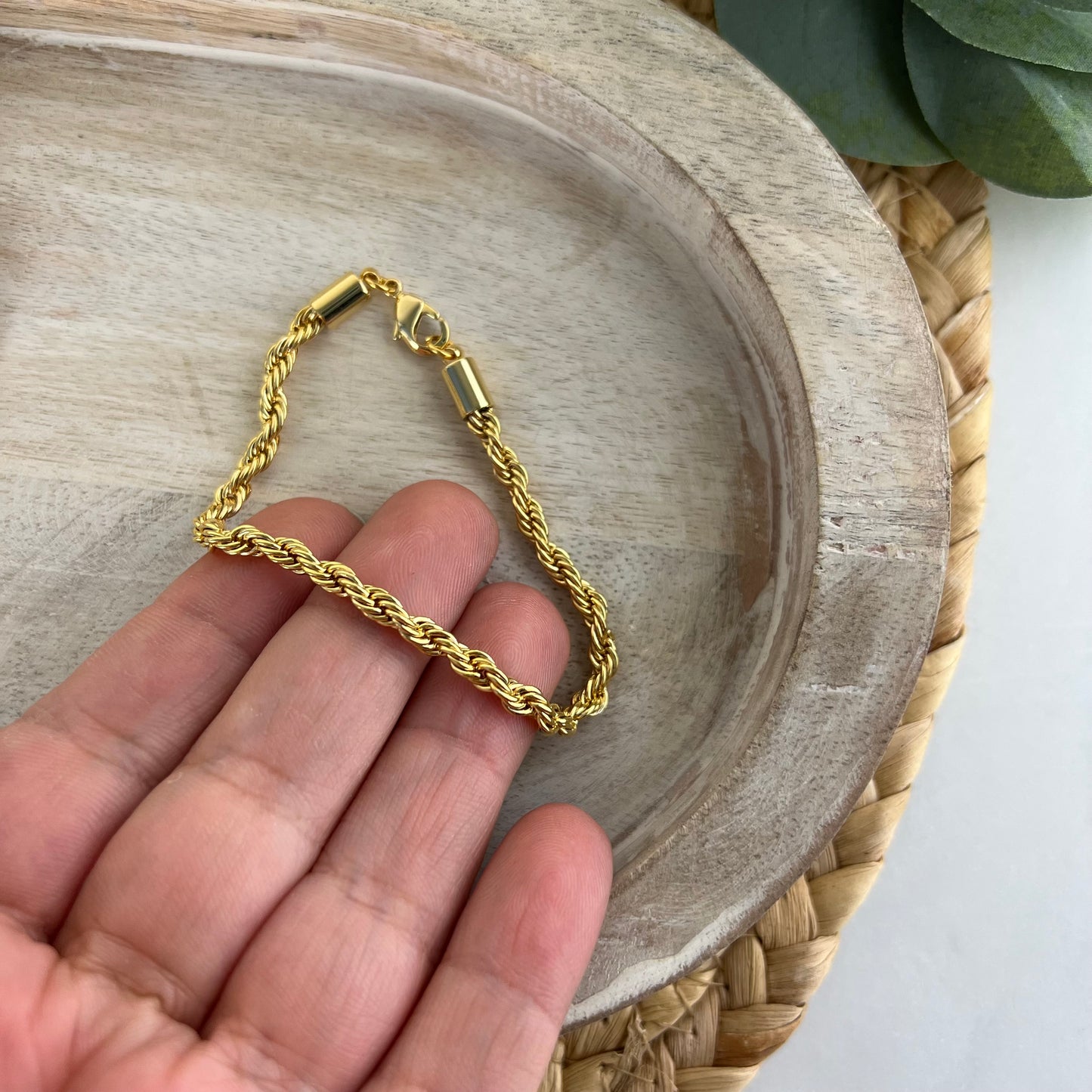 Bracelet corde en or