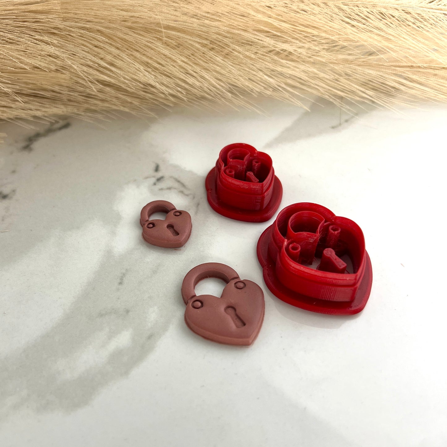 Heart Lock Valentine's Day polymer Clay Cutter
