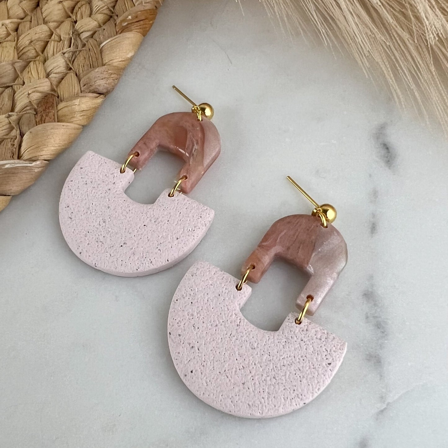 Pendientes de arcilla polimérica arco mini y grandes