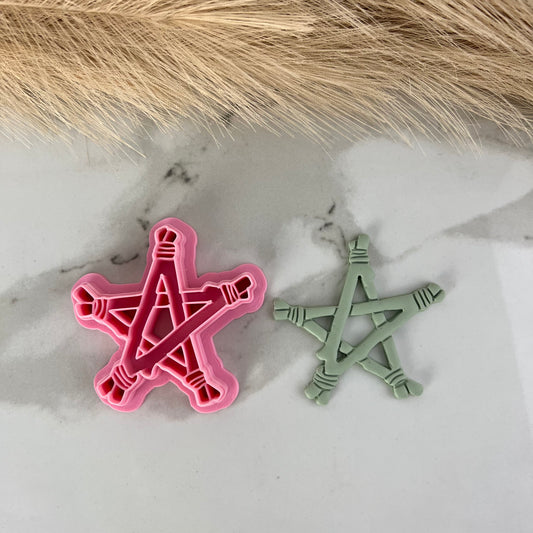 Oversized Tied Witch star Polymer Clay Cutter