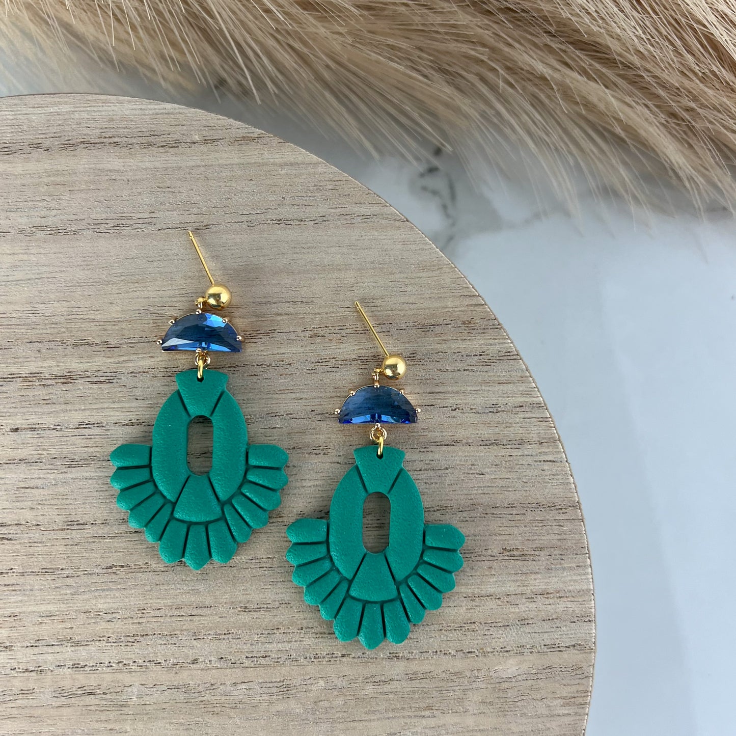 Boucles d’oreilles Art Déco Dangle and Charm Polymer Clay en plusieurs couleurs